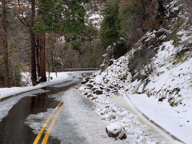 Undermined section of Generals Hwy between Hospital Rock and Giant Forest in Sequoia National Park.