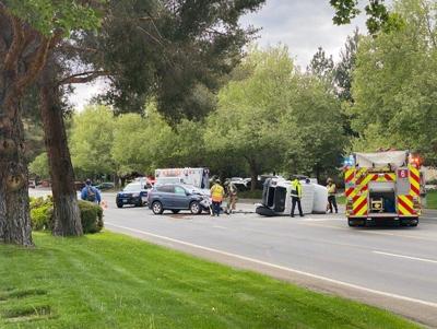 No Injuries After Rollover Crash Near Mira Loma Drive