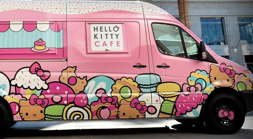 A shirt for sale at the Hello Kitty Cafe truck at Downtown