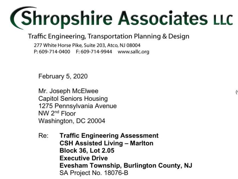 TRAFFIC ASSESSMENT FOR CSH PLAN