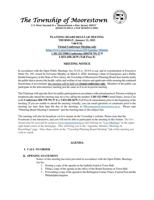 Moorestown Planning Board agenda