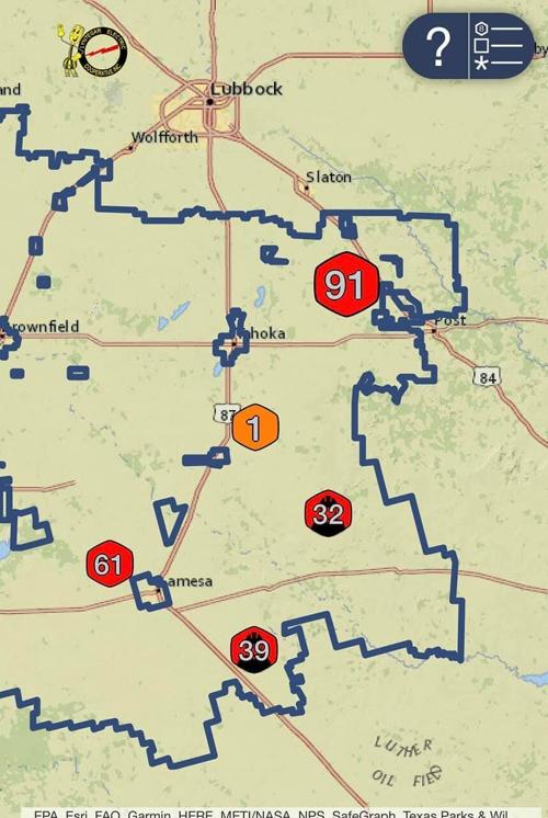 Lubbock winter weather power outage map