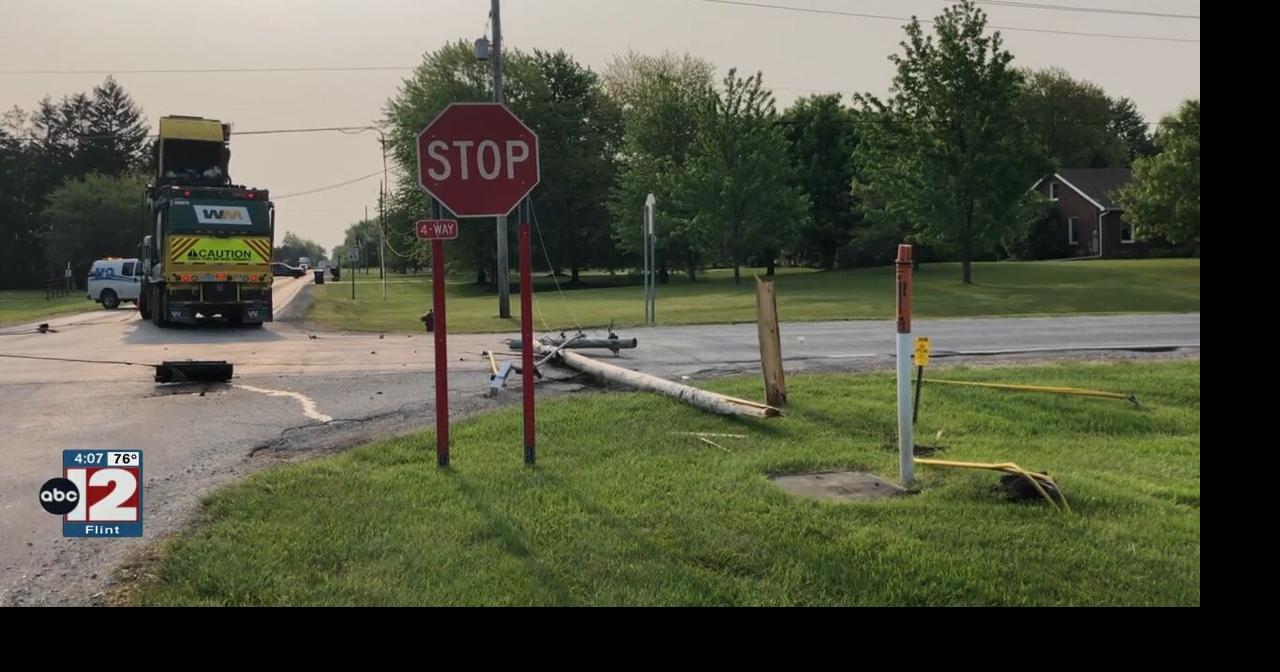 Garbage truck knocks down power lines in Saginaw Township | Video ...