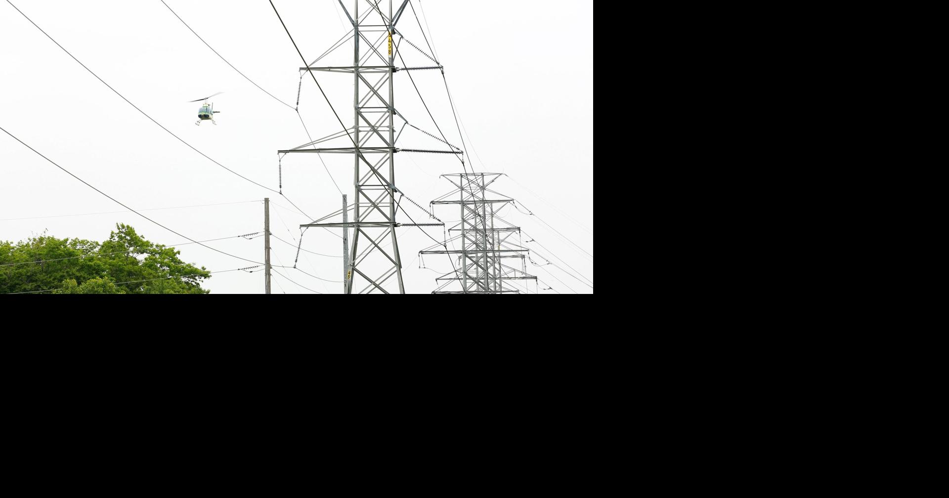 Low flying helicopters inspect Mid Michigan power lines this fall