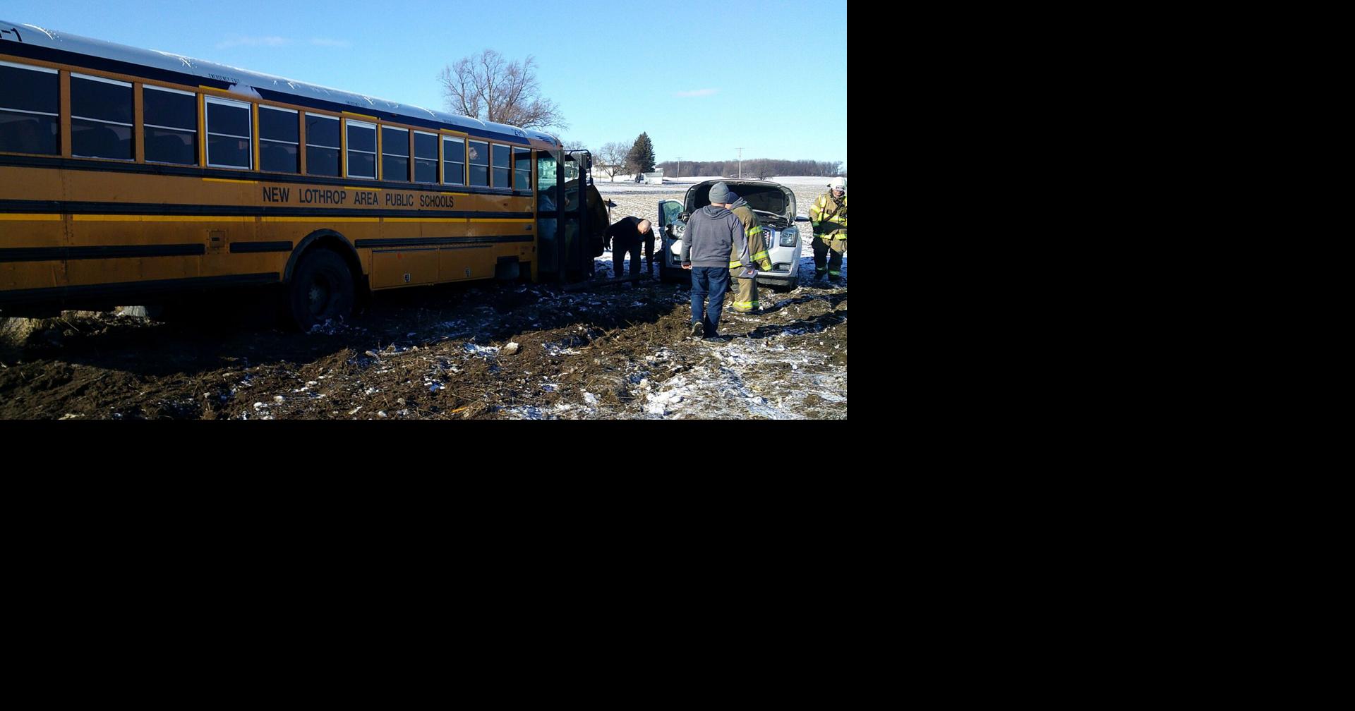 Two hospitalized after crash with New Lothrop school bus Local