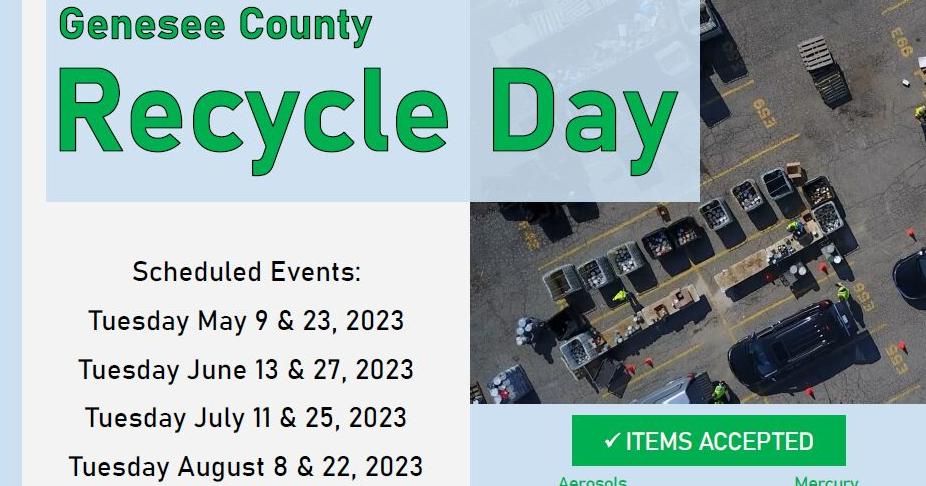 Genesee County announces Recycle Day schedule - Vimarsana News