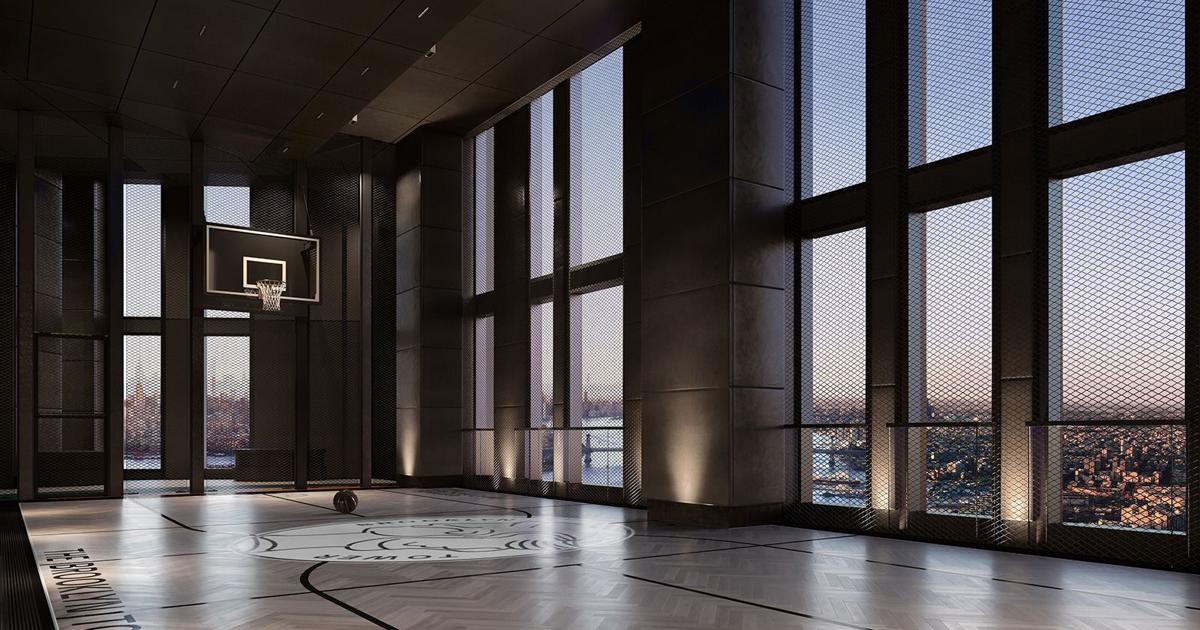 66 floors high in a New York supertall sits this basketball court 66 floors high in a New York supertall sits this basketball court