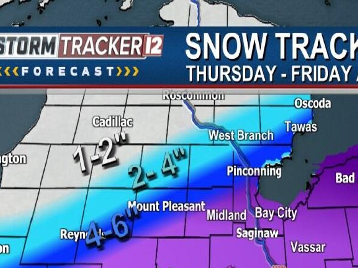 Snow Total Forecast Map Complicated Winter Storm Bringing Ice, Snow, Sleet And Rain To Mid-Michigan  | Weather | Abc12.Com