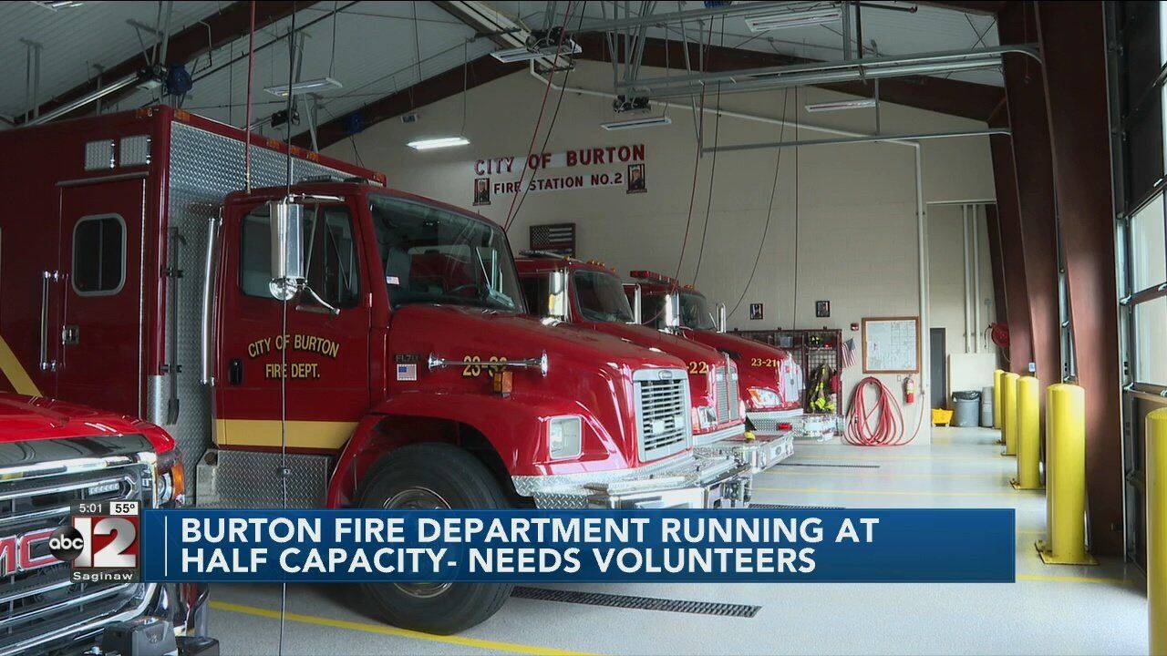 Burton Fire Department operating at half staff needs more volunteers