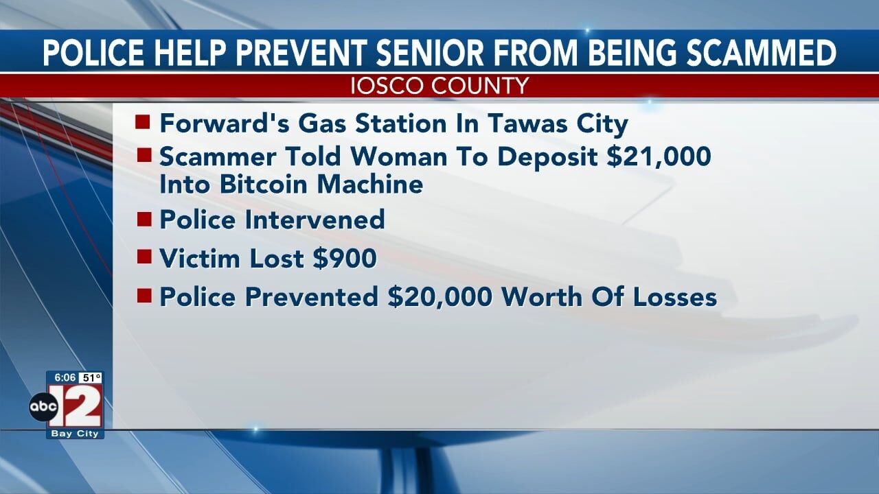 Tawas-area police save $20,000 for elderly woman being scammed