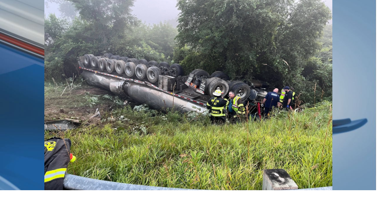 Milk tanker truck overturns and spills its load in Tuscola County ...