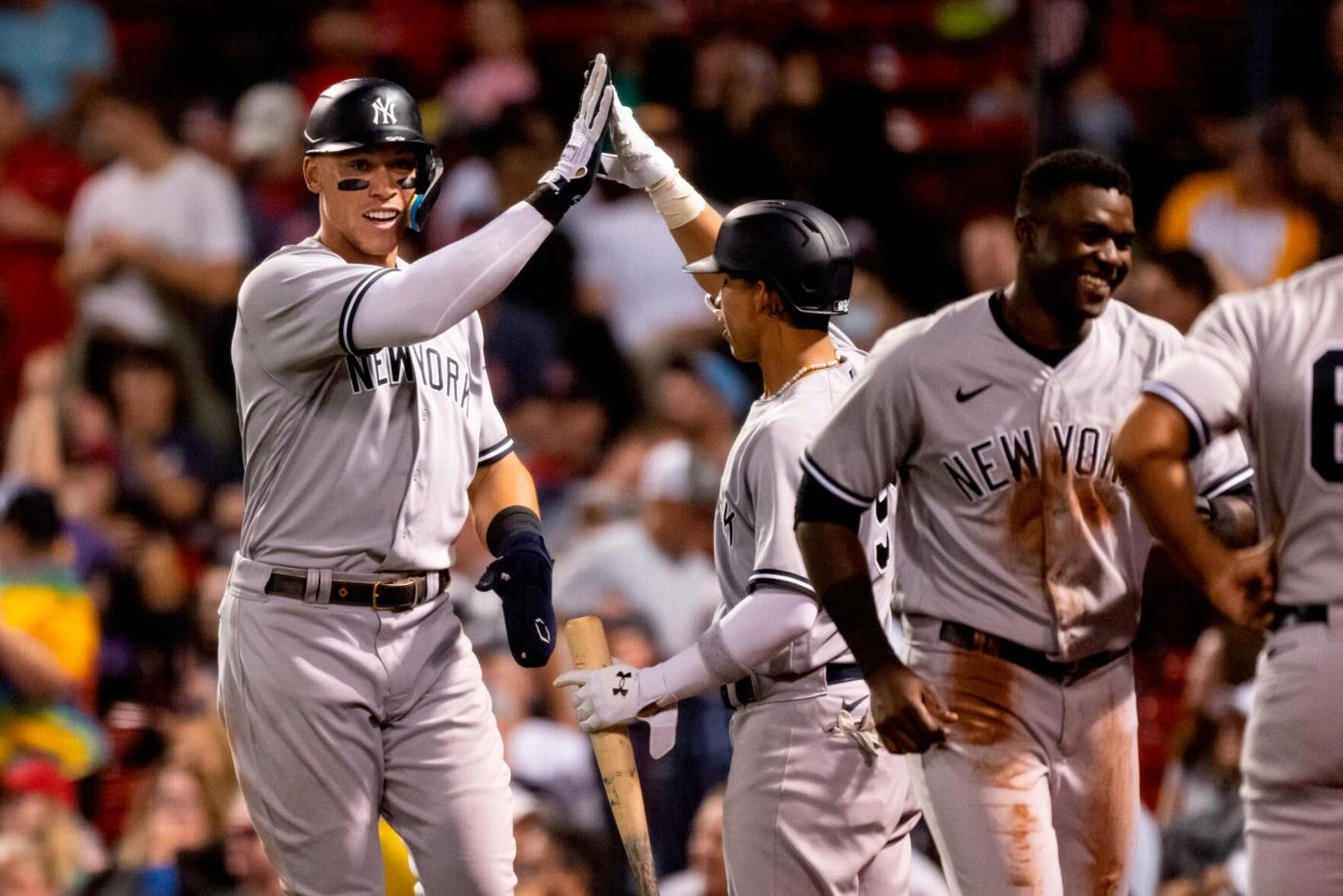 Aaron Judge hits HRs No. 56 and 57 as Yankees defeat Red Sox in 10
