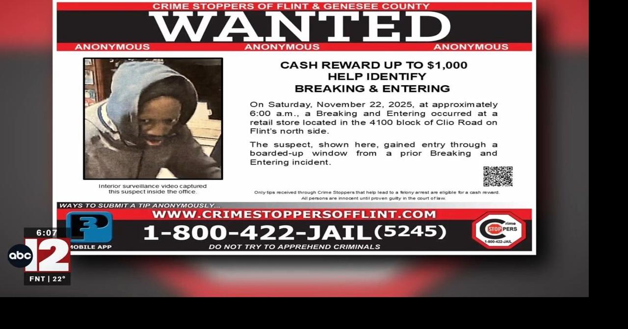 Crime Stoppers offers reward for information on break-in suspect ...