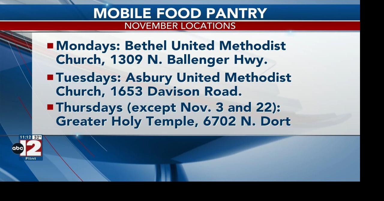 Flint mobile food pantry dates and locations announced for November