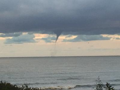 Waterspout on Lake Erie Wednesday morning