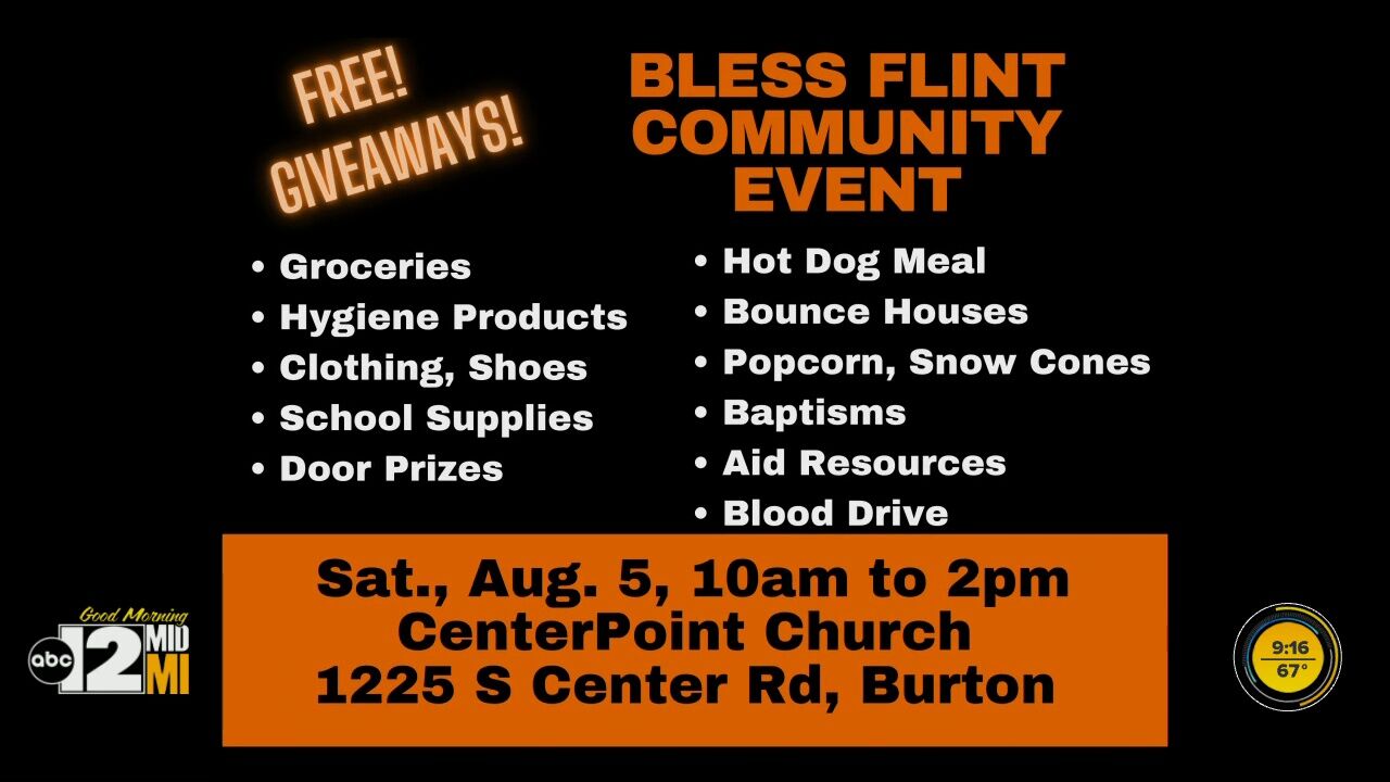 Centerpoint Church is hosting the Bless Flint Community Event this weekend