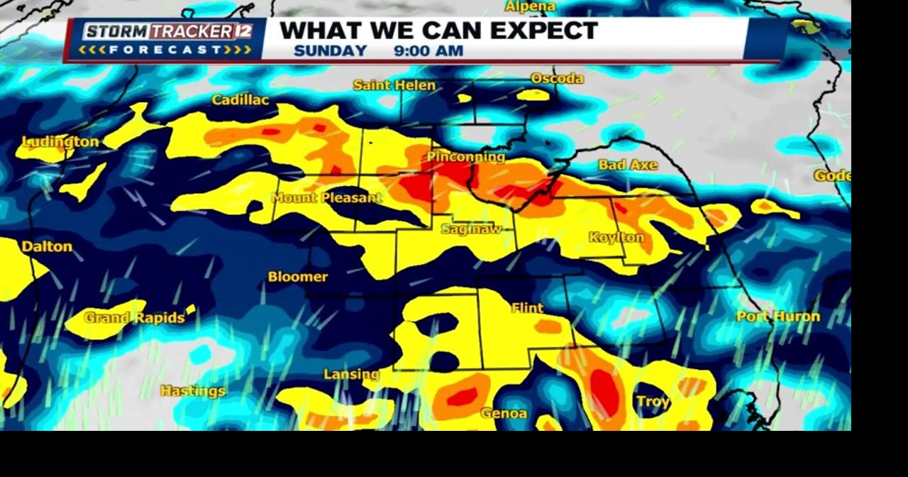 Large temperature split with showers and a few thunderstorms today ...