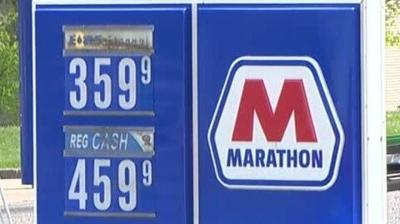 Gas price sign $4.59 Marathon