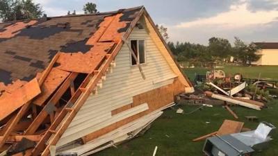 Storm damage in Clayton Township, Michigan