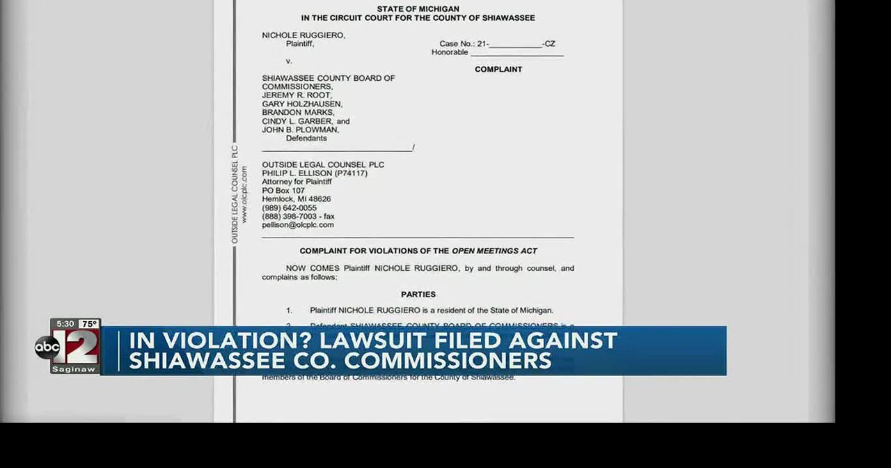 In violation? Lawsuit filed against Shiawassee County Board of