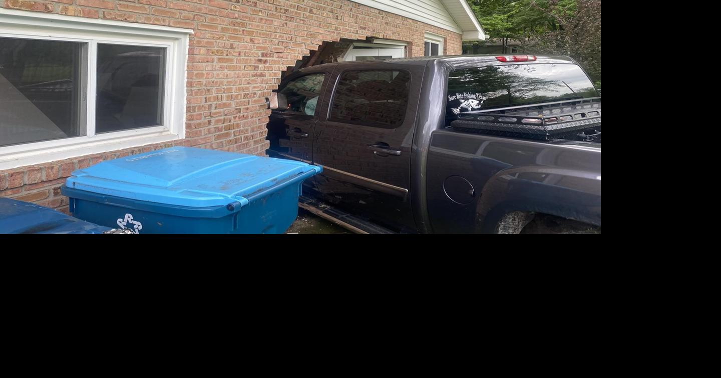 Pickup truck crashes into the side of a home in Midland Township ...