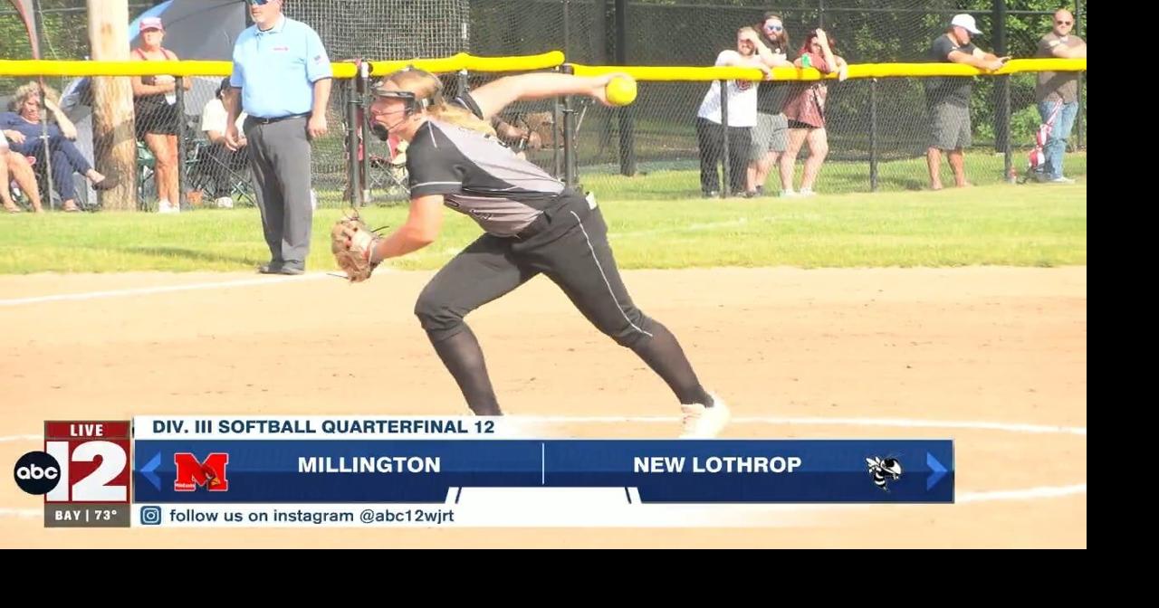 Div. III Softball Quarterfinals: New Lothrop Hornets defeat Millington 3-2 in Extra Innings