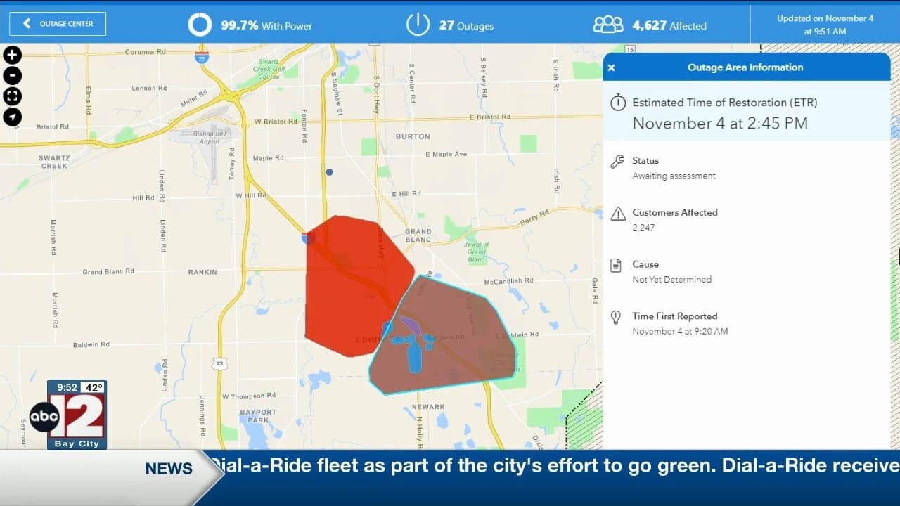 Nearly 4 500 without power in Grand Blanc