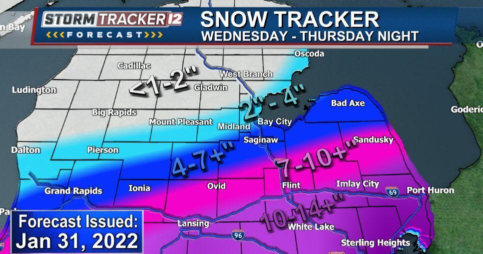 Winter Storm Warning issued for Mid-Michigan on Wednesday and Thursday ...