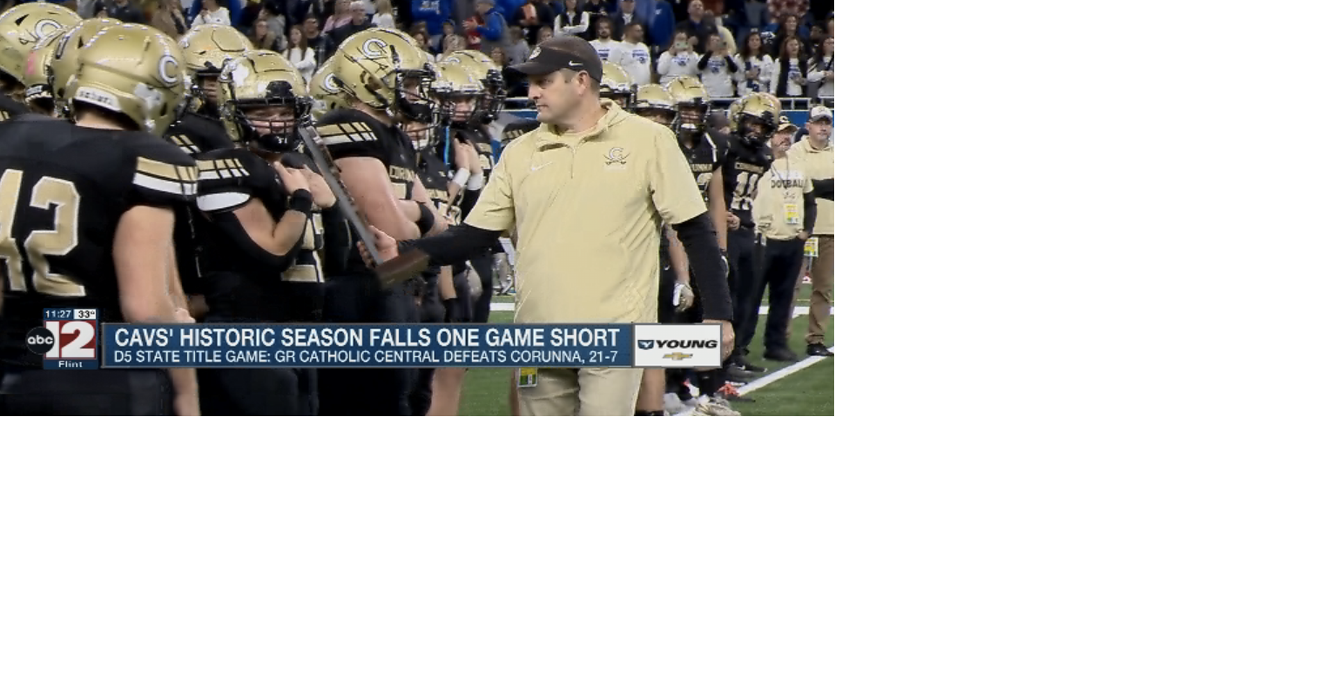 HS Football D5 State Championship Corunna's magical season comes to