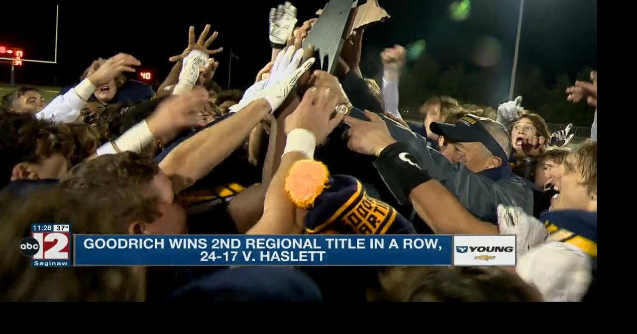 HS Football Goodrich wins second regional title in a row Video