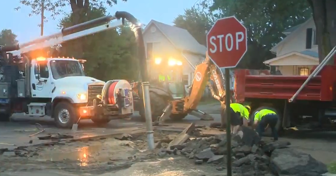 UPDATE: Water main break repaired after disrupting traffic in downtown Durand