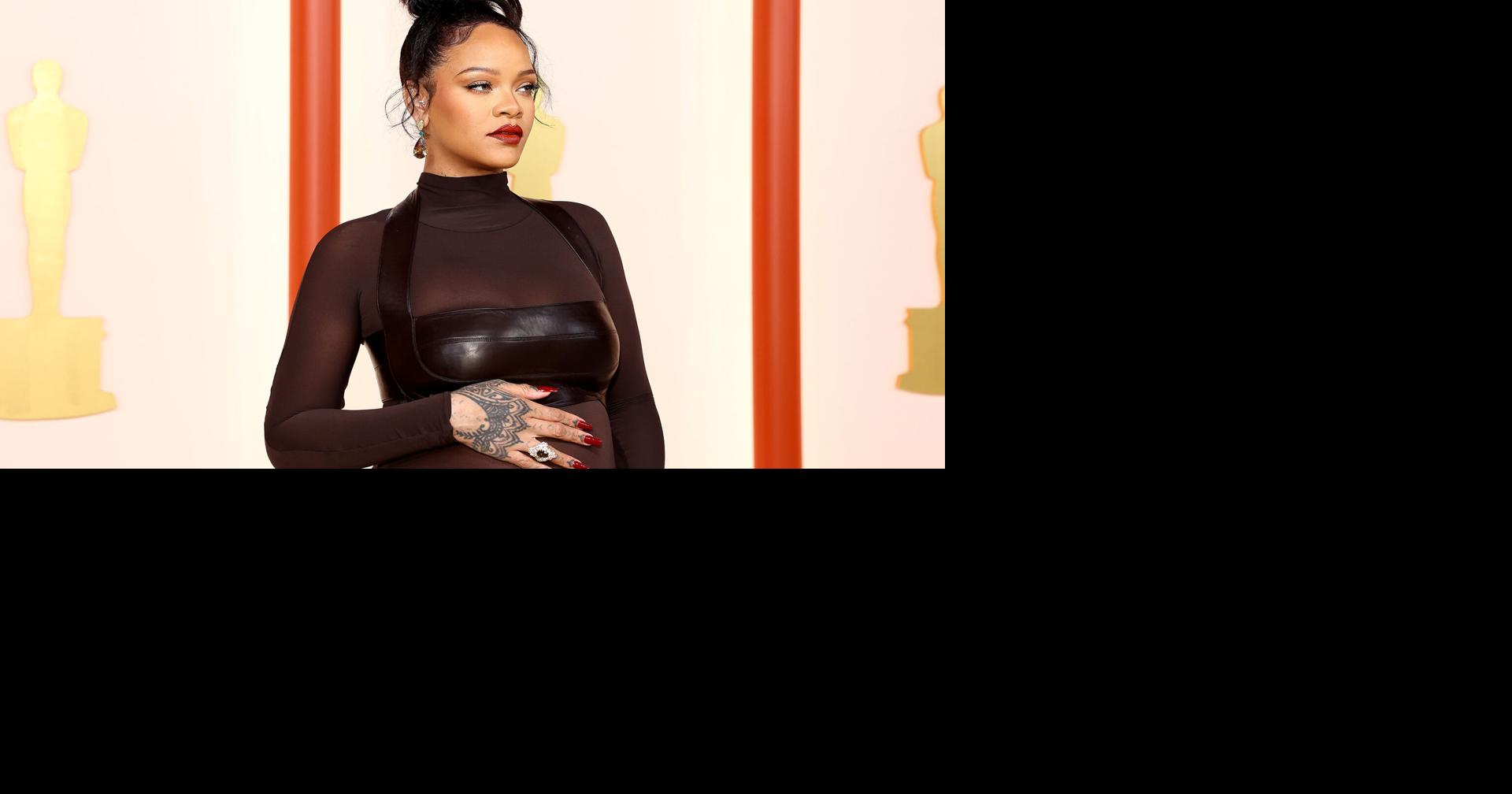 Rihanna Rocks a Bump-Baring Alaïa Crop Top and Pants Set