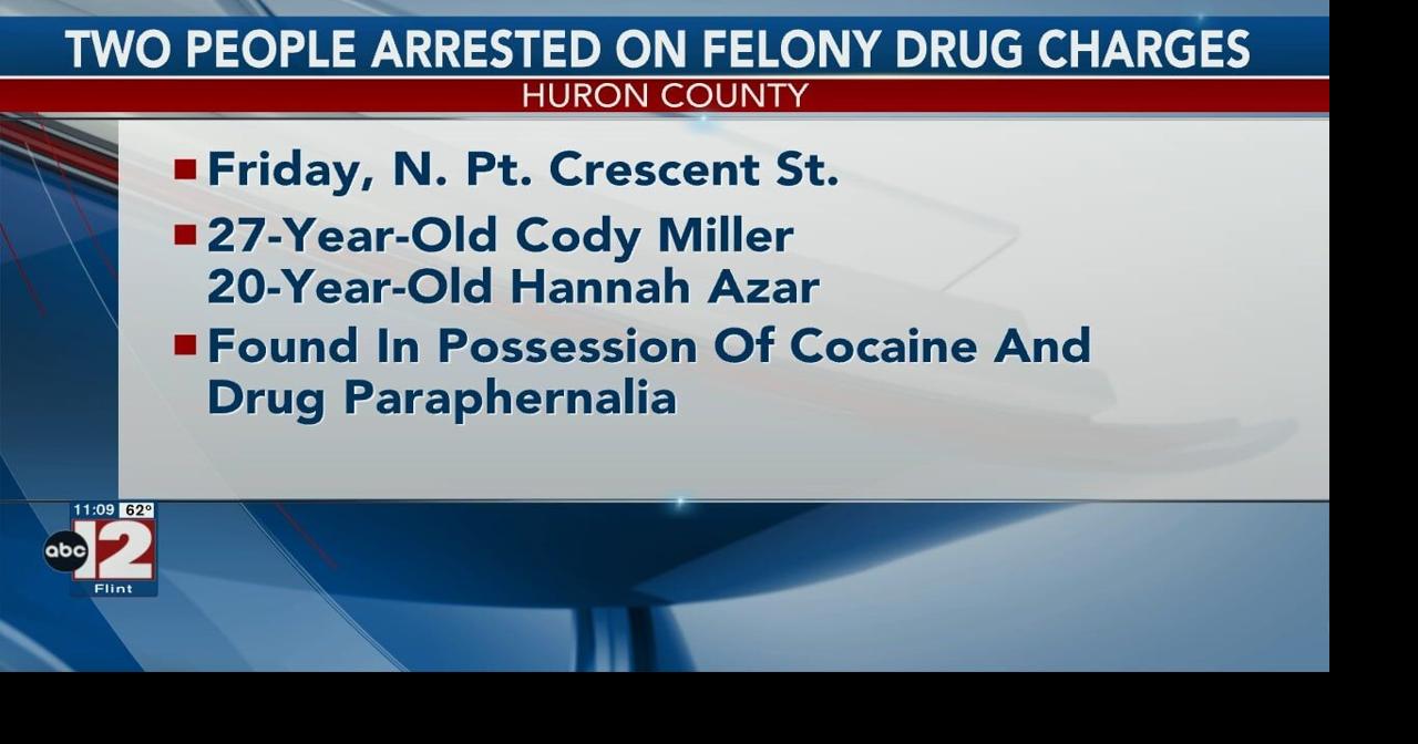 Two people arrested on drug charges in Huron County Video