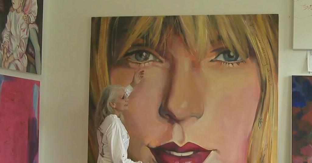 Saginaw artist inspired by Taylor Swift creates huge portrait
