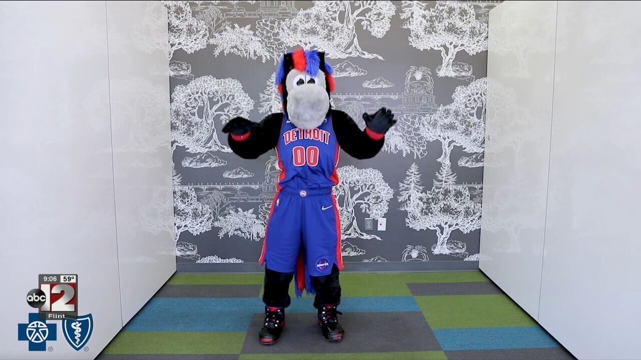 Lions' and Pistons' mascots team up with mindfulness messages