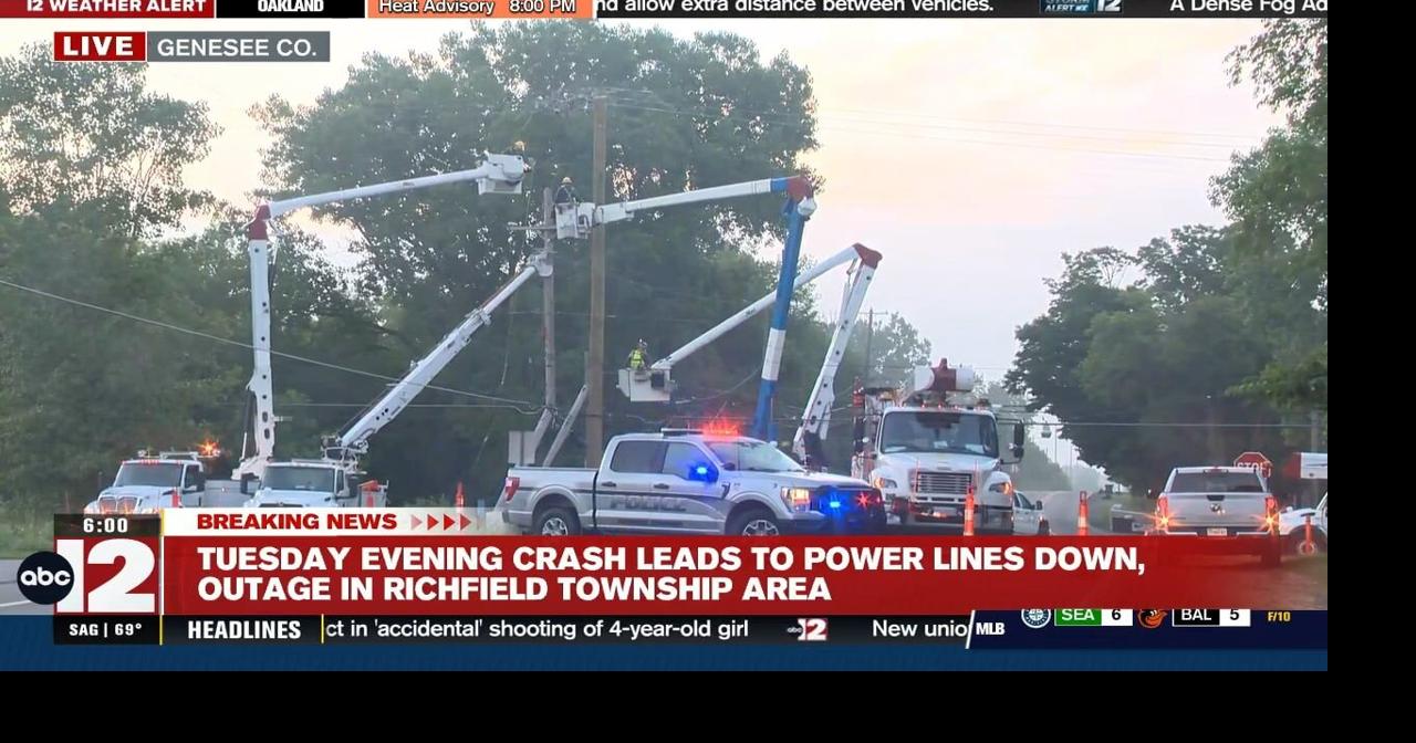 Crash takes down powerlines in Richfield Twp. causing outage