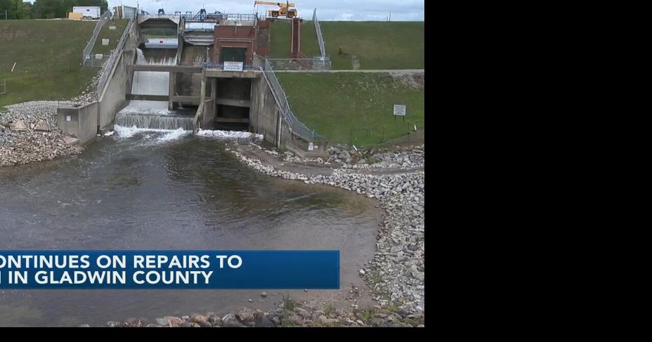 Secord Dam repairs continue in Gladwin County as full lake water is