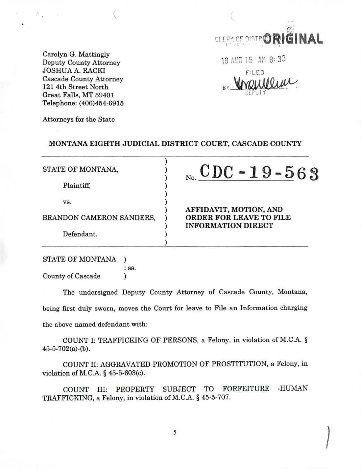 Court Documents On Brandon Sanders And The Sex Trafficking