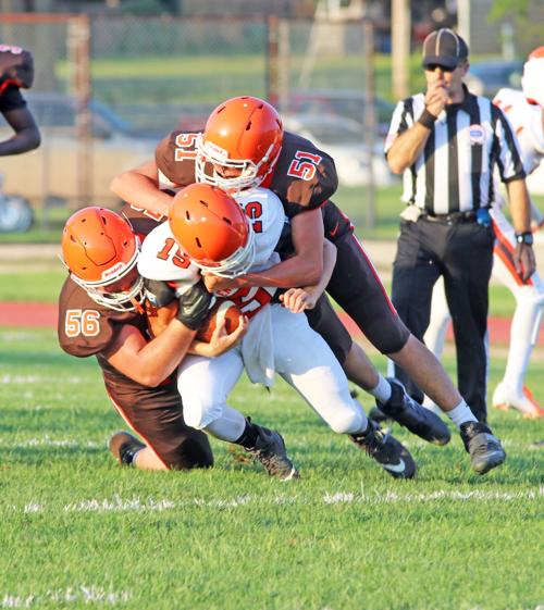 Orange and Brown scrimmage