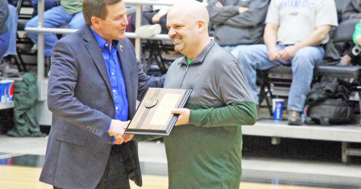 Devin Hanney received the Oscar Stauffer Sportscaster of the Year award