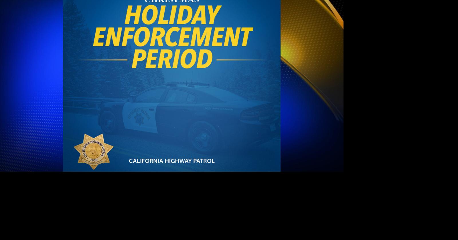 California Highway Patrol to begin Holiday Enforcement Period on Wednesday
