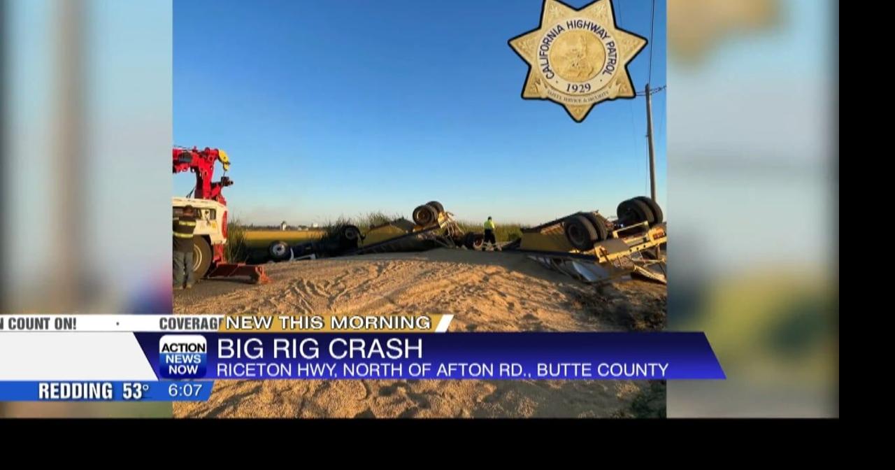 Driver of semi truck hauling rice airlifted to hospital after rollover ...