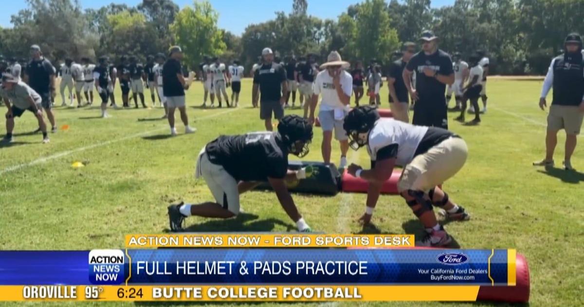 Craig Rigsbee Butte College Roadrunners hits the practice field for full pads and ...