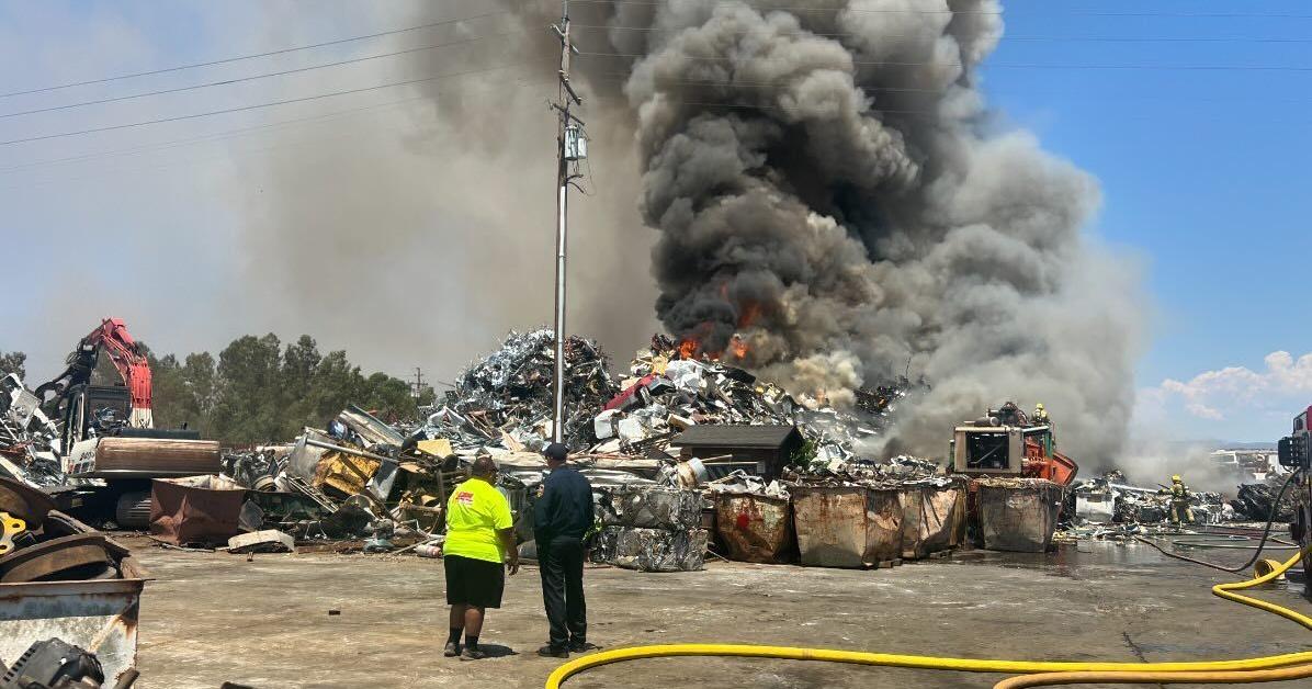 Firefighters responding to fire at Chico Scrap Metal east of Durham ...