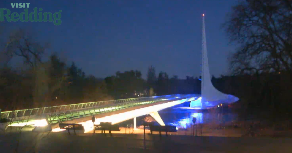sundial bridge at night