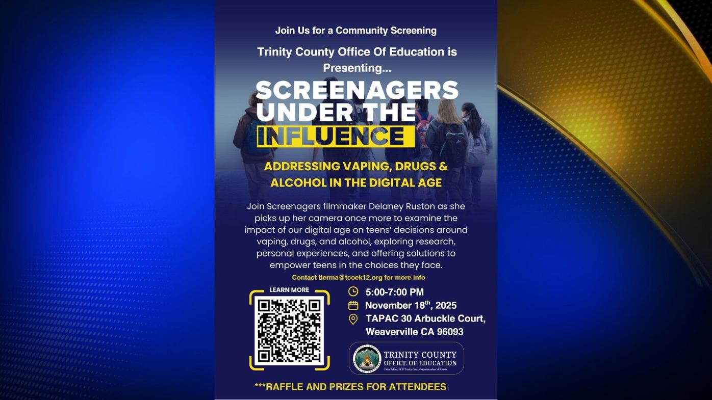 Trinity County Office of Education hosts free film on vaping and substance  use | News | actionnewsnow.com