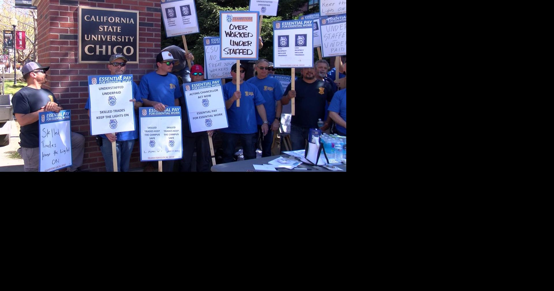 Chico State maintenance workers rally for an increase in pay | Local ...