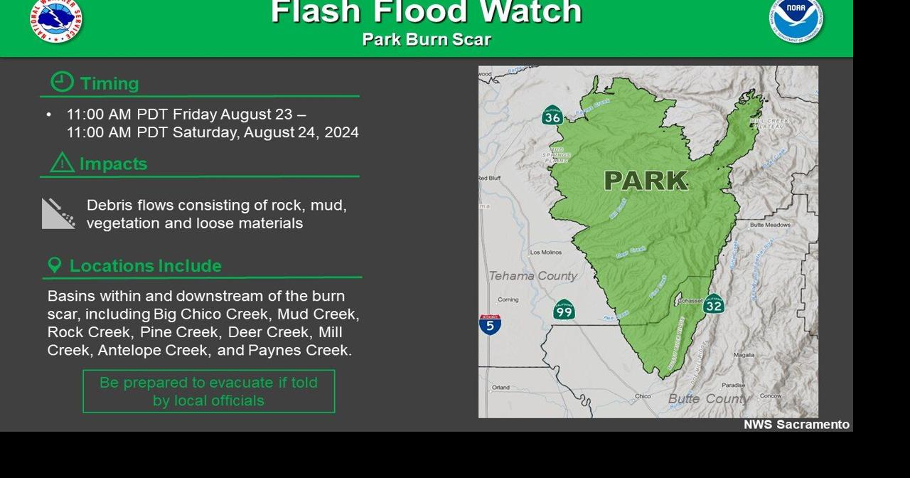 Butte County Public Works responds to Flash Flood Watch issued for Park ...