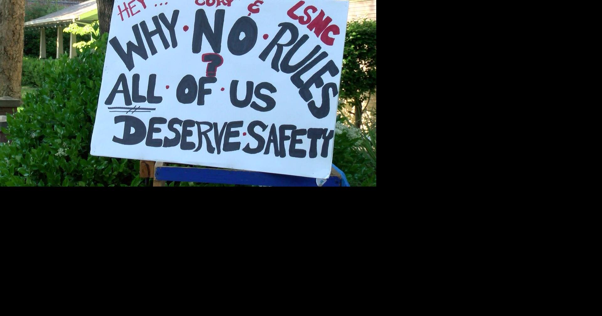 Protest held in front of plaintiffs office over rules and expectations