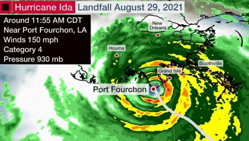 Category 4 Ida nearing the Louisiana Coast